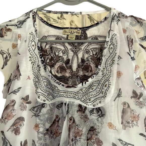 Live and Let Live Animal print Sheer Studded  Scoop Neck PM - Picture 11 of 14